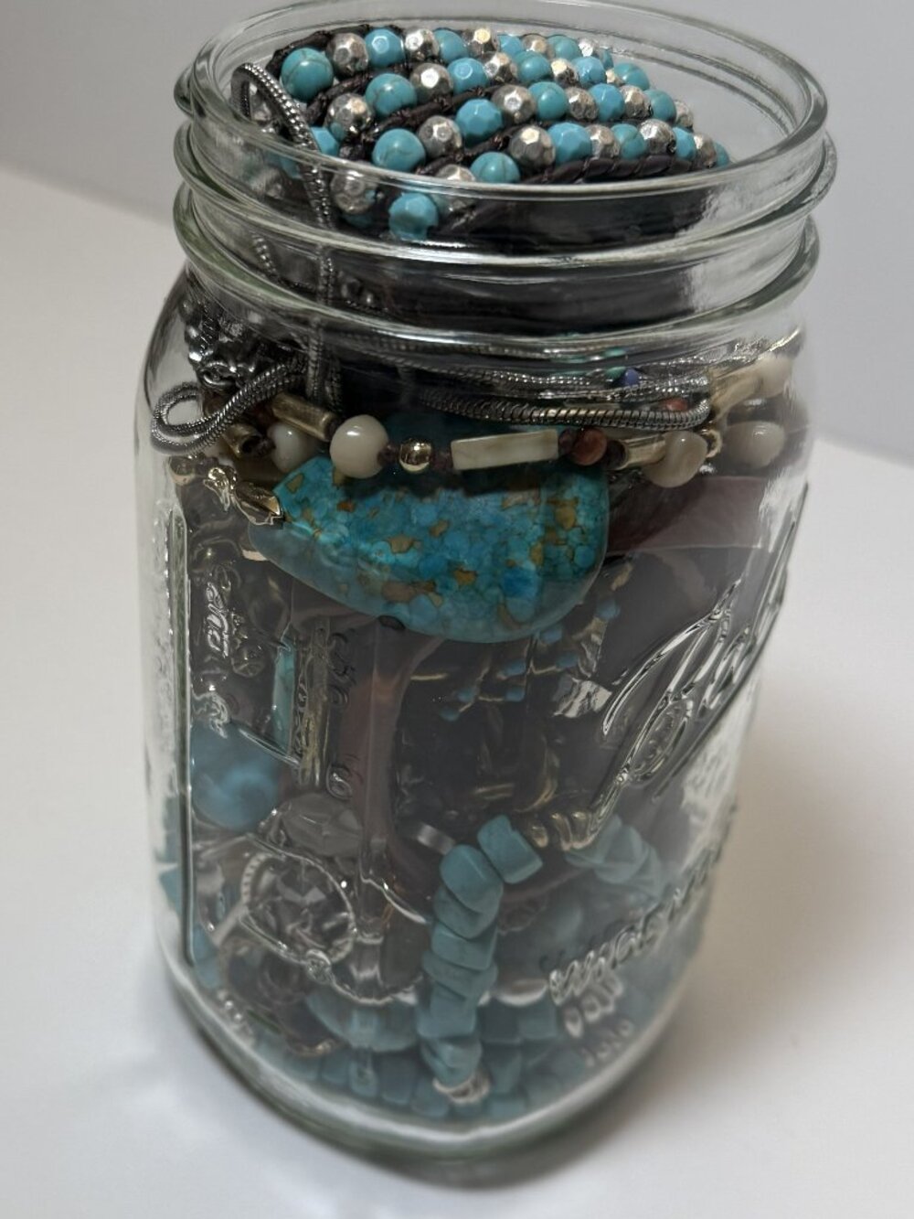 NEW UNUSED Mystery Jewelry Jar Turquoise Theme